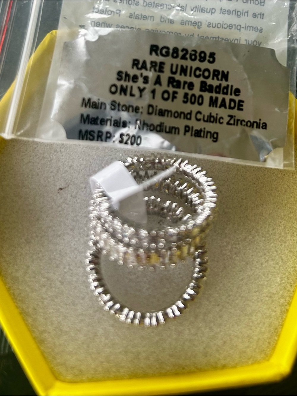 BP Unicorn Rhodium-Plated Diamond Cubic Zirconia